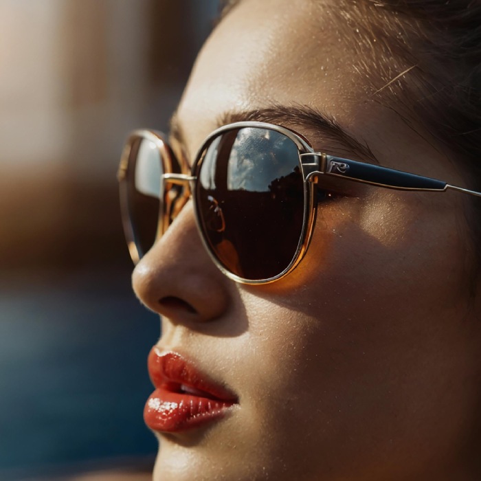 Femme portant des lunettes de soleil élégantes